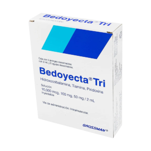 BEDOYECTA TRI HIDROXOCOBALAMINA TIAMINA PIRIDOXINA 10,000 MCG 100 MG 50 MG 2 ML INYECTABLE